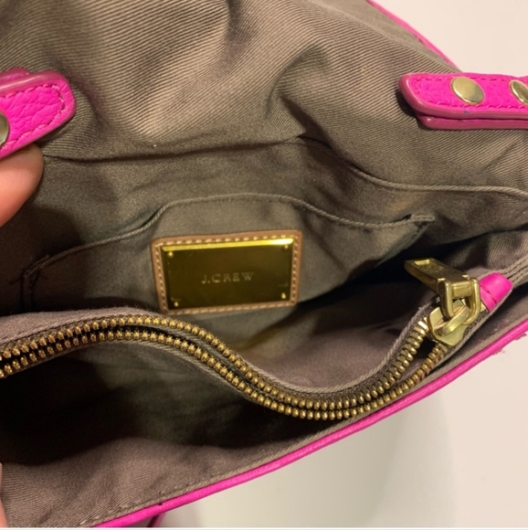 J. Crew Tillary Crossbody Hot Pink Pebbled Leather - Picture 5 of 5